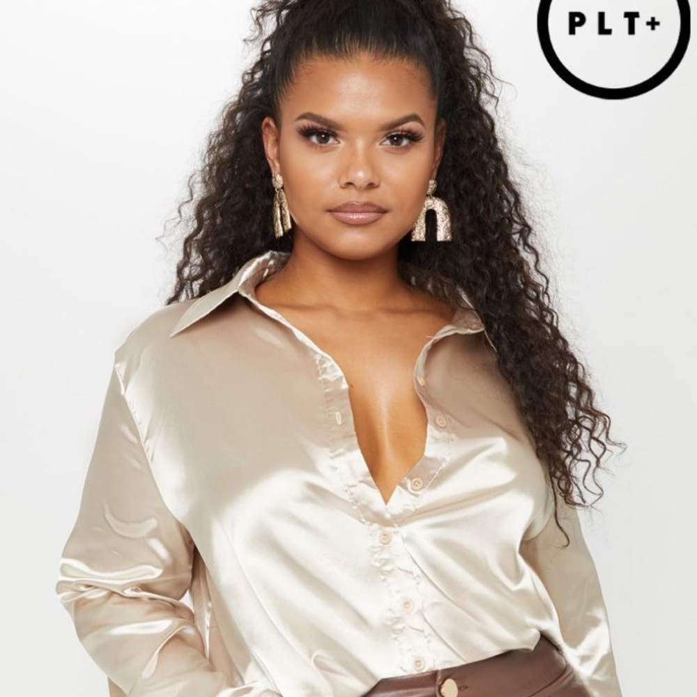 Satin Button front Shirt